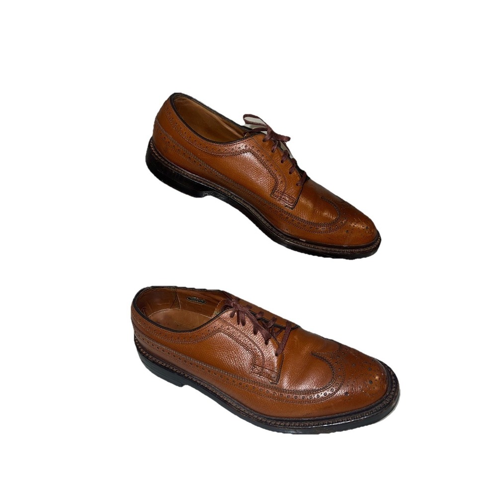Vintage Mens FLORSHEIM IMPERIAL V-CLEAT WINGTIP Brown 93602 Size 8 D